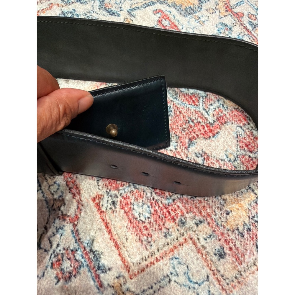 Alaia Paris Womens Black Leather Wide Corset Waist Belt Size 70 Made in France - Picture 5 of 7